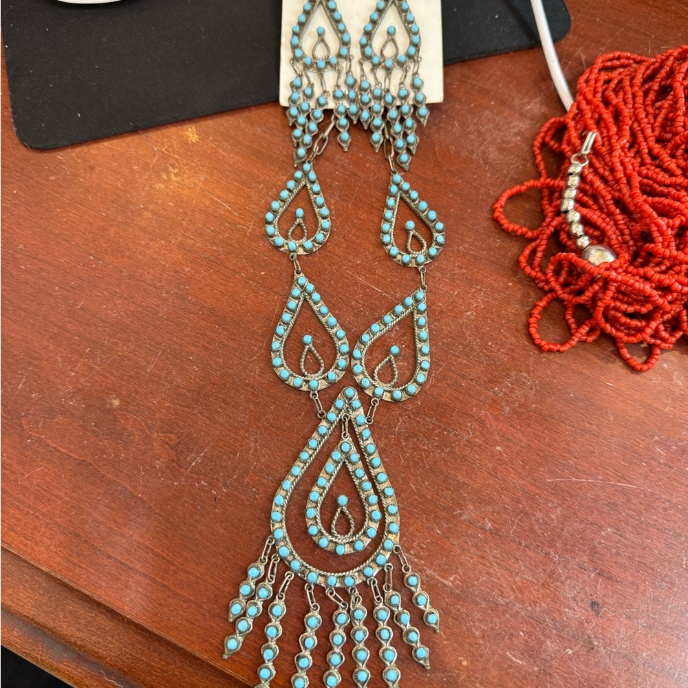 Sleeping beauty turquoise necklace and earrings